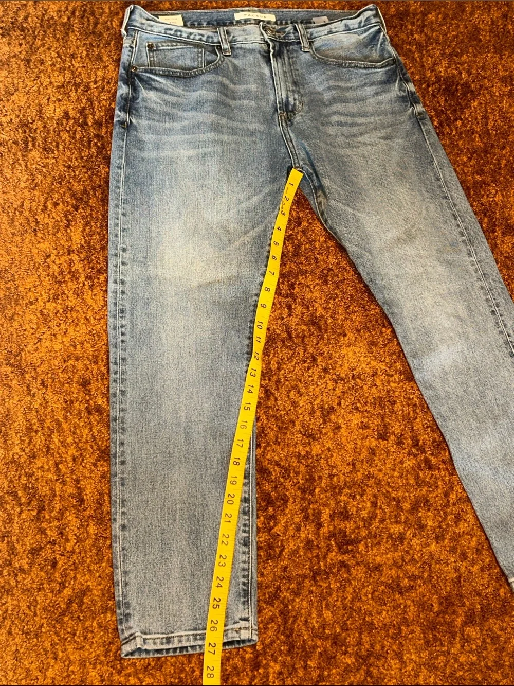 PacSun Men's Slim Jeans in Light Blue Wash